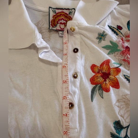 Johnny Was Lorne Embroidered Polo Shirt, J13521-5 Size M - Picture 6 of 16